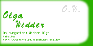 olga widder business card